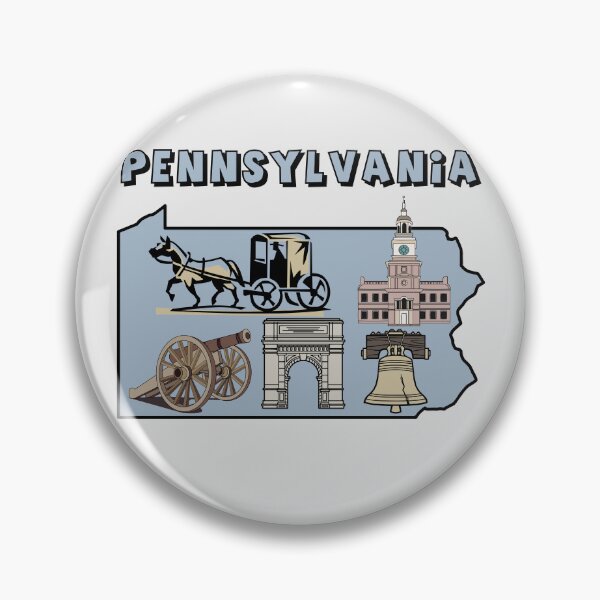 Artikelvorschau, Pennsylvania-Ikonen, Vintage-T-Shirt mit Staatsstolz – Amish Country, Freiheitsglocke und Independence Hall entworfen und verkauft von mashmosh.