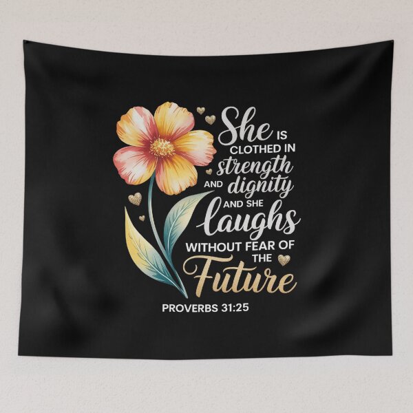 Item preview, She Is Clothed In Strength And Dignity Christian Bible Verse  designed and sold by ReadySide.