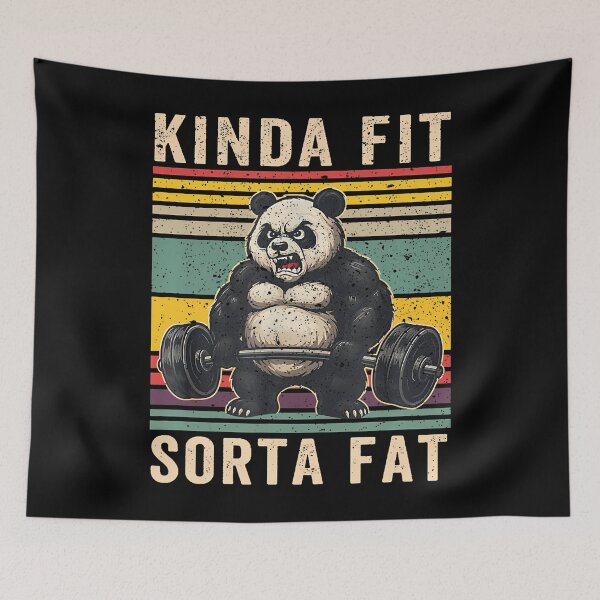 Item preview, Kinda Fit Sorta Fat Funny Gym Panda Weightlifting Workout designed and sold by MyraLorri.