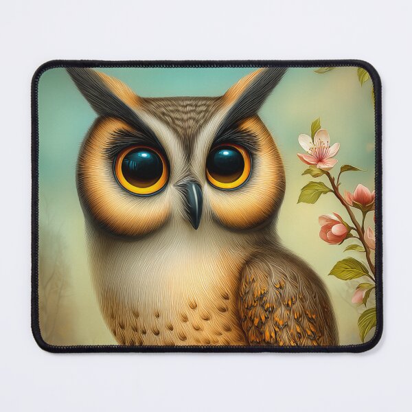 Item preview, Owl perched on flowering branch designed and sold by PetsArt.