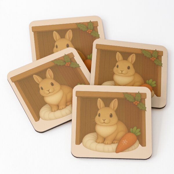 Item preview, Netherland Dwarf Golden Rabbit in Cozy Hutch – Cute Holiday Bunny Illustration designed and sold by Cute Pets Everywhere™.