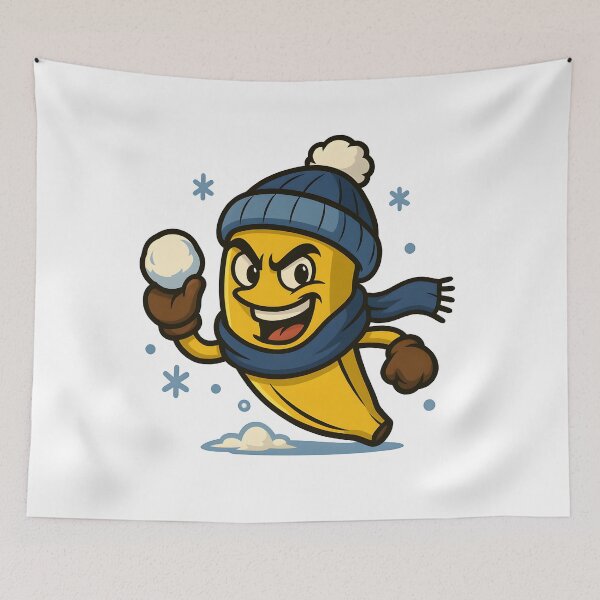 Item preview, Snowball Banana – Funny Winter Cartoon Fruit Character designed and sold by WinkWild.