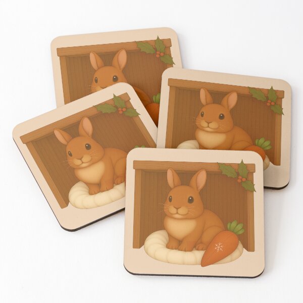 Item preview, Netherland Dwarf Cinammon Brown Rabbit in Cozy Hutch – Cute Holiday Bunny designed and sold by Cute Pets Everywhere™.