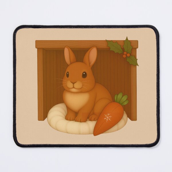 Item preview, Netherland Dwarf Cinammon Brown Rabbit in Cozy Hutch – Cute Holiday Bunny designed and sold by Cute Pets Everywhere™.