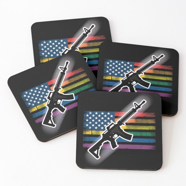 Item preview, Rainbow Pro Gun American Flag LGBT Gay Pride AR15 Owner Tank Top designed and sold by visionnen.