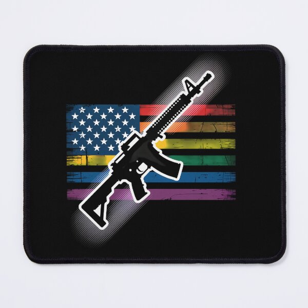 Item preview, Rainbow Pro Gun American Flag LGBT Gay Pride AR15 Owner Tank Top designed and sold by visionnen.