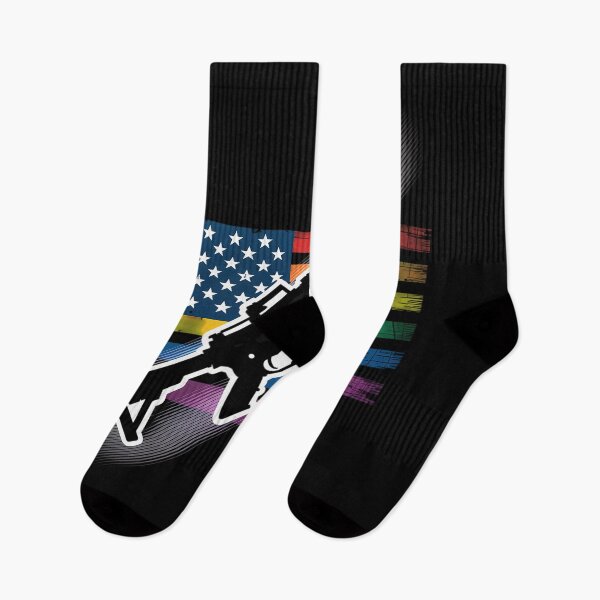Item preview, Rainbow Pro Gun American Flag LGBT Gay Pride AR15 Owner Tank Top designed and sold by visionnen.