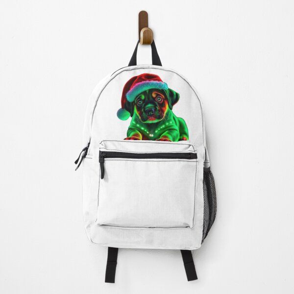 Item preview, Neon Glow Christmas Rottweiler Puppy – Cyber Santa Rottie in Lights designed and sold by BSL-STORE.