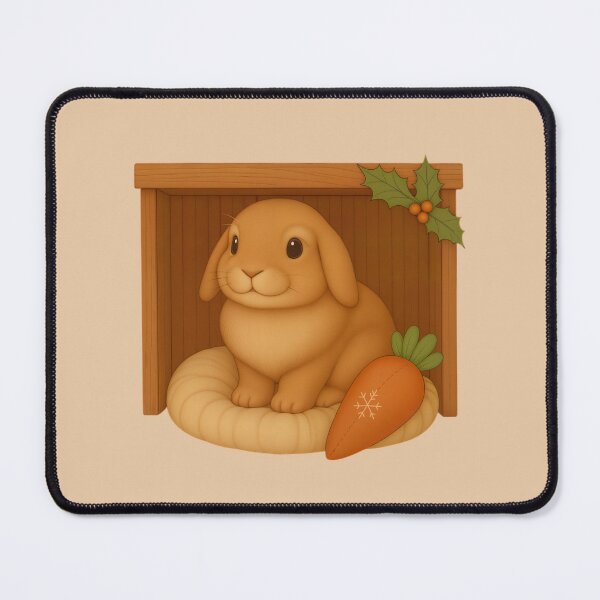 Item preview, Holland Lop Rabbit in Cozy Hutch – Cute Christmas Rabbit designed and sold by Cute Pets Everywhere™.