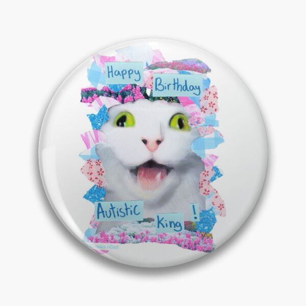 Item preview, Happy Birthday autistic king! | Silly cat meme collage style birthday card designed and sold by OnBambisMind.