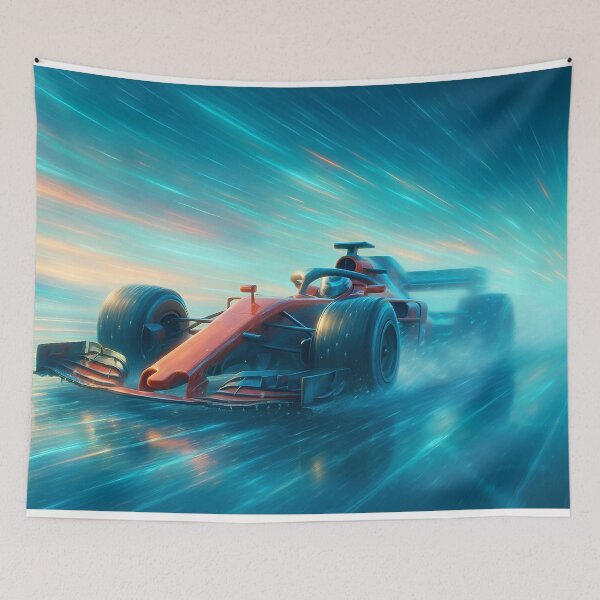 Item preview, Red Racing Machine - Futuristic Speed Burst Art designed and sold by DanielBDesigns.