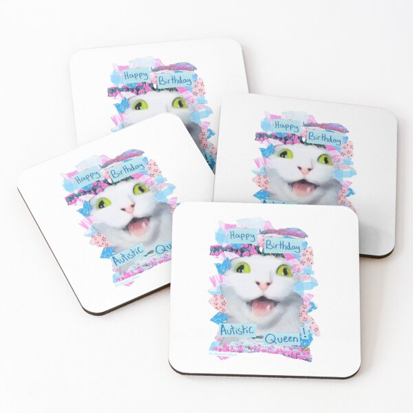 Item preview, Happy Birthday Autistic Queen! | Silly cat meme collage style birthday card designed and sold by OnBambisMind.