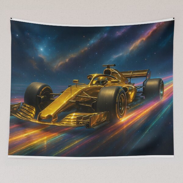 Item preview, Golden Racing Machine - Futuristic Speed Burst Art designed and sold by DanielBDesigns.