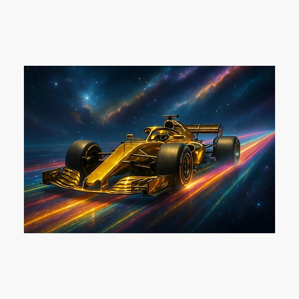 Item preview, Golden Racing Machine - Futuristic Speed Burst Art designed and sold by DanielBDesigns.