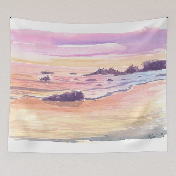Item preview, El Matador State Beach Malibu at Californian Dusk designed and sold by artshop77.