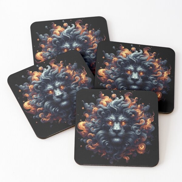 Item preview, Mystical Flame Lion – Glowing Eyes Digital Art designed and sold by Dogandesighn.