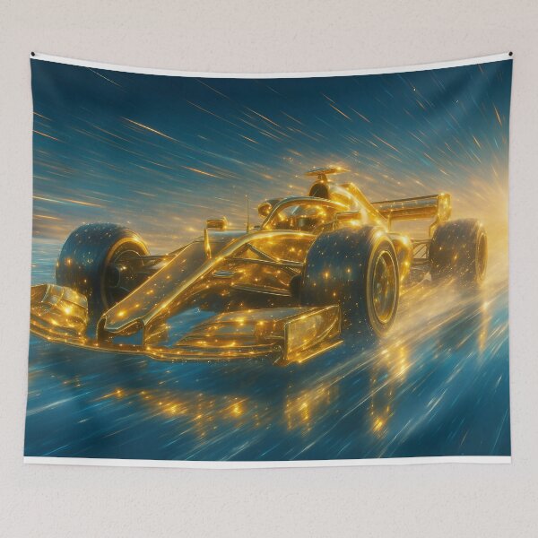 Item preview, Gold Racing Machine - Futuristic Speed Burst Art designed and sold by DanielBDesigns.