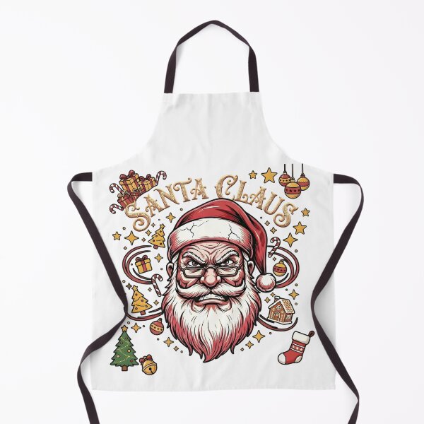 Item preview, Angry Santa Claus Gold Typography Vintage Christmas Mascot designed and sold by SoulenCify.