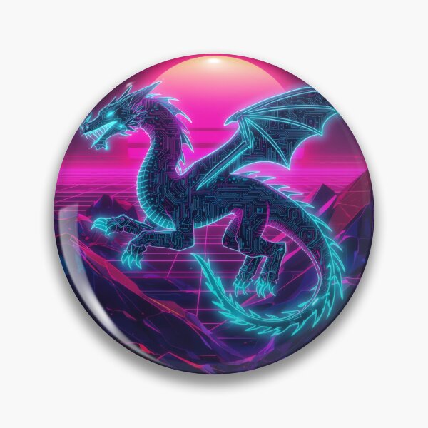 Item preview, Neon Cyber Dragon | Synthwave Digital Dragon Core | Futuristic Vaporwave Creature designed and sold by Visualynx.