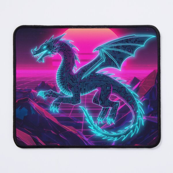 Item preview, Neon Cyber Dragon | Synthwave Digital Dragon Core | Futuristic Vaporwave Creature designed and sold by Visualynx.