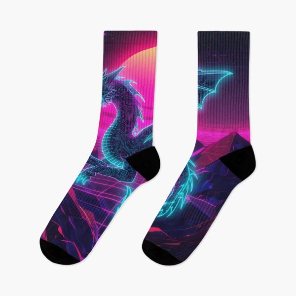Item preview, Neon Cyber Dragon | Synthwave Digital Dragon Core | Futuristic Vaporwave Creature designed and sold by Visualynx.