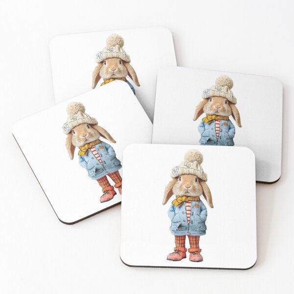Item preview, Cozy Bunny in a Winter Hat – Cute Autumn & Winter Illustration designed and sold by olenadykun.ai.