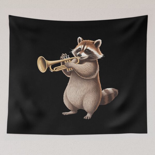 Item preview, Raccoon Playing Trumpet Funny Trumpet Band Raccoon Trumpeter designed and sold by DanaKathe.