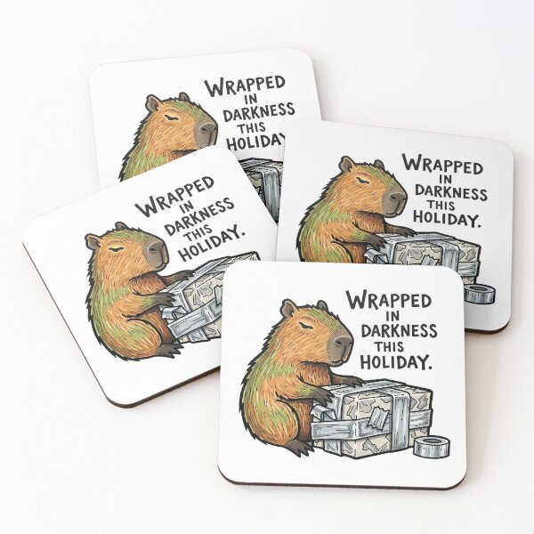 Item preview, Capybara Wrapped in Darkness | Funny Anti-Holiday Dark Humor Gift designed and sold by HypeHoundz.