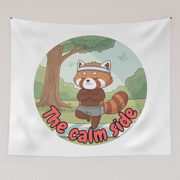 Item preview, The Calm Side | Yoga Red Panda Artwork designed and sold by Pets & Memes & Stuff.