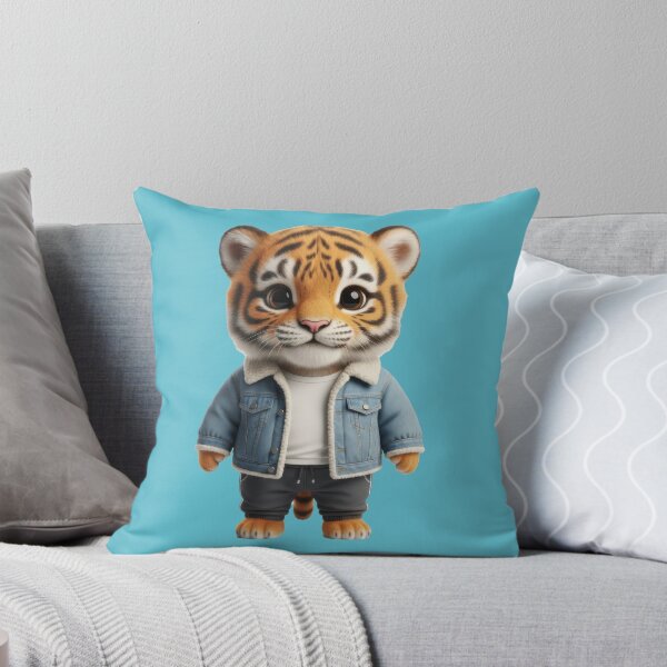 Item preview, Kawaii Tiger in Jean Jacket designed and sold by Teeny Quities.