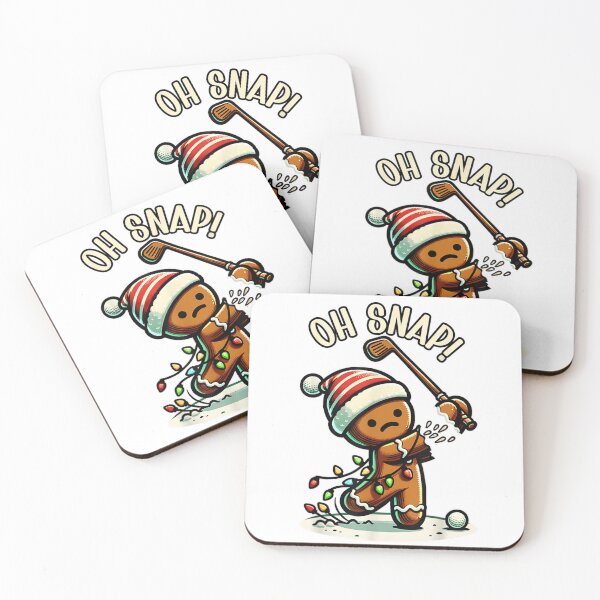 Item preview, Oh Snap Funny Gingerbread Man Golfing Christmas Lights Mishap designed and sold by RenettaFunky.