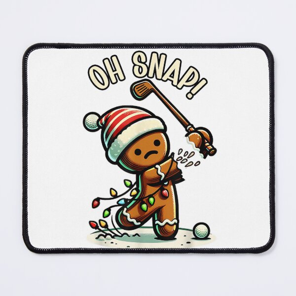 Item preview, Oh Snap Funny Gingerbread Man Golfing Christmas Lights Mishap designed and sold by RenettaFunky.