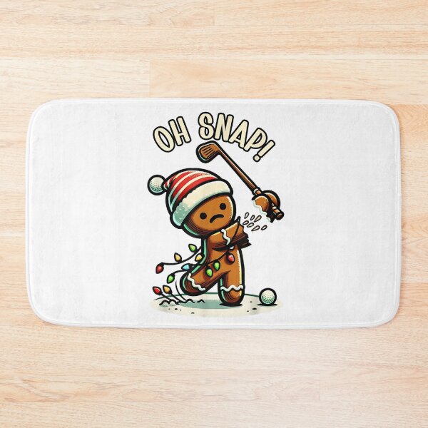 Item preview, Oh Snap Funny Gingerbread Man Golfing Christmas Lights Mishap designed and sold by RenettaFunky.