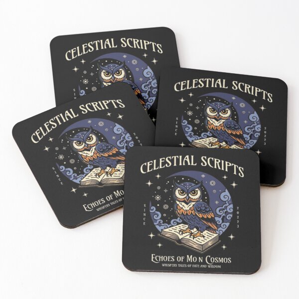 Item preview, Celestial Scripts – Cosmic Owl of Wisdom designed and sold by Dogandesighn.