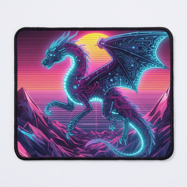 Item preview, Neon Cyber Dragon | Synthwave Digital Dragon Core | Futuristic Vaporwave Creature designed and sold by Visualynx.
