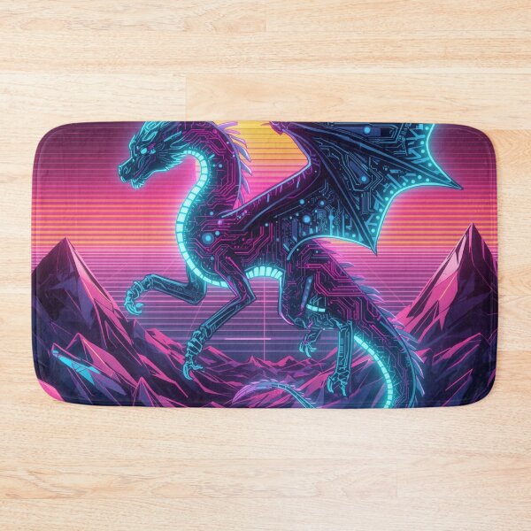 Item preview, Neon Cyber Dragon | Synthwave Digital Dragon Core | Futuristic Vaporwave Creature designed and sold by Visualynx.