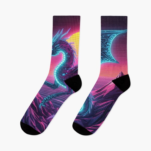 Item preview, Neon Cyber Dragon | Synthwave Digital Dragon Core | Futuristic Vaporwave Creature designed and sold by Visualynx.