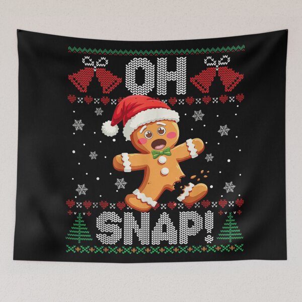 Item preview, Oh Snap Funny Broken Gingerbread Man Ugly Christmas Sweater Art designed and sold by RenettaFunky.