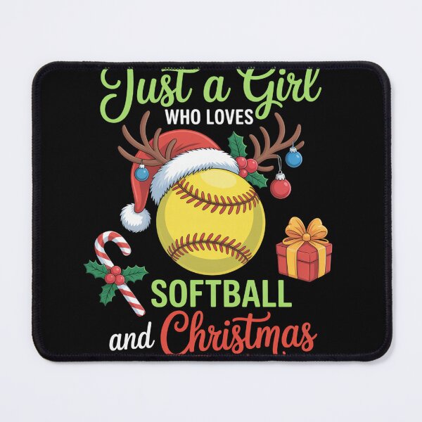 Item preview, Just A Girl Who Loves Softball And Christmas designed and sold by SiegridOffical.