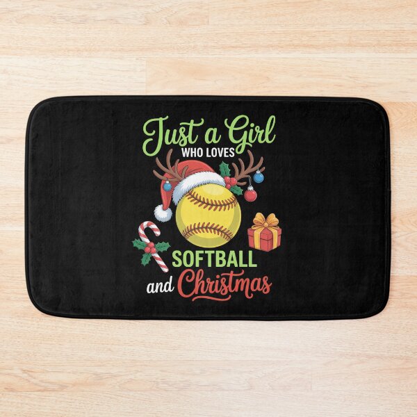 Item preview, Just A Girl Who Loves Softball And Christmas designed and sold by SiegridOffical.