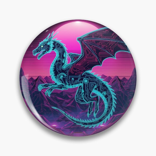 Item preview, Neon Cyber Dragon | Synthwave Digital Dragon Core | Futuristic Vaporwave Creature designed and sold by Visualynx.