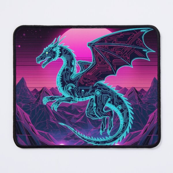 Item preview, Neon Cyber Dragon | Synthwave Digital Dragon Core | Futuristic Vaporwave Creature designed and sold by Visualynx.