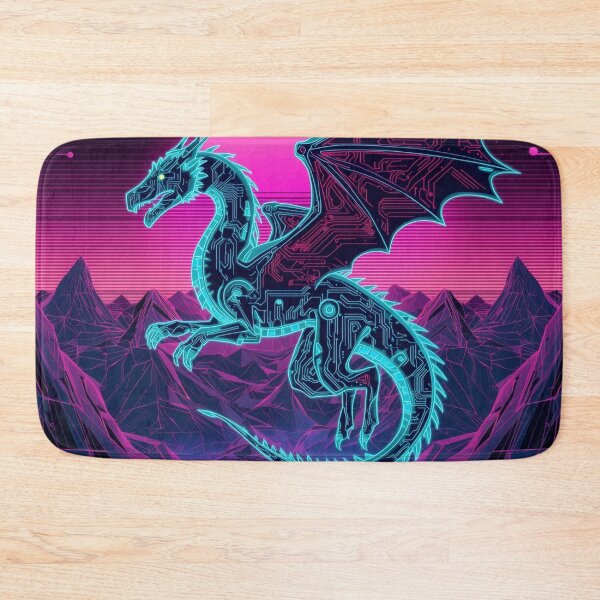 Item preview, Neon Cyber Dragon | Synthwave Digital Dragon Core | Futuristic Vaporwave Creature designed and sold by Visualynx.