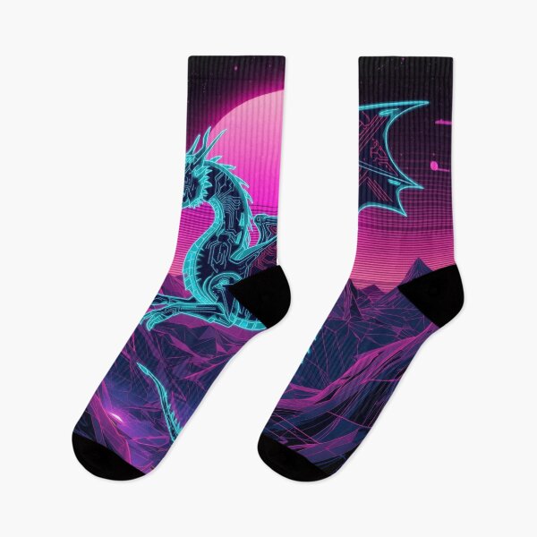 Item preview, Neon Cyber Dragon | Synthwave Digital Dragon Core | Futuristic Vaporwave Creature designed and sold by Visualynx.