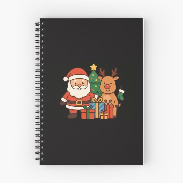 Aperçu de l'œuvre Illustration de Noël représentant le Père Noël et ses rennes – Art festif créée et vendue par TrendBoost.