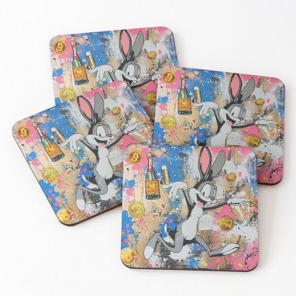 Item preview, Bitcoin Party Rabbit Graffiti Art designed and sold by surrealbysaly.