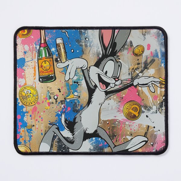 Item preview, Bitcoin Party Rabbit Graffiti Art designed and sold by surrealbysaly.