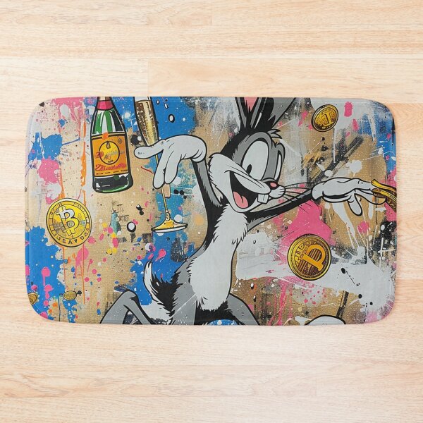 Item preview, Bitcoin Party Rabbit Graffiti Art designed and sold by surrealbysaly.