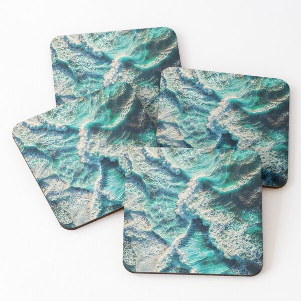 Item preview,  Aerial Ocean Waves – Abstract Sea Foam Texture in Deep Blue Water designed and sold by RokaCircles.