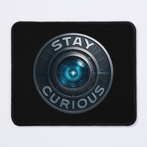 Item preview, Stay Curious - Futuristic Eye Typography Design designed and sold by MKreative Studio.